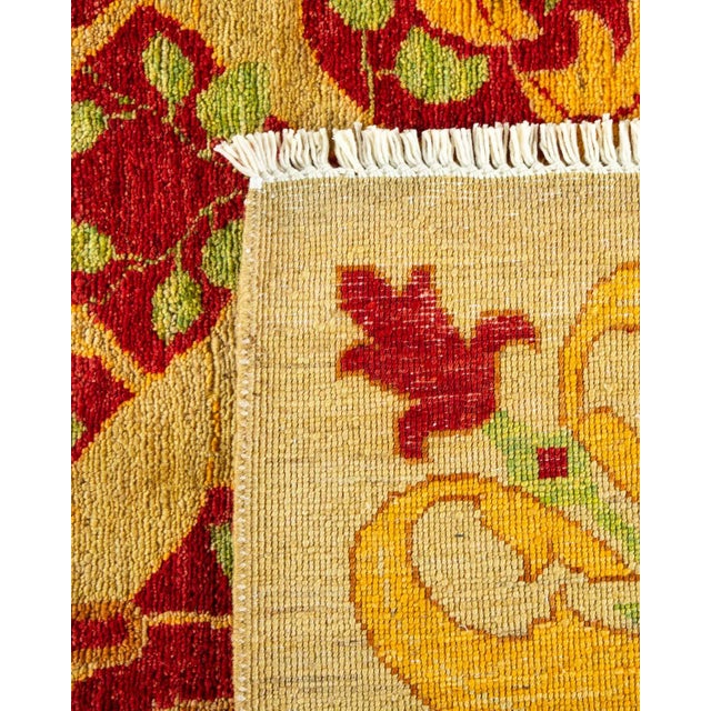 2000 - 2009 Arts & Crafts Hand Knotted Area Rug, Red - 9' 0" x 11' 10" For Sale - Image 5 of 9