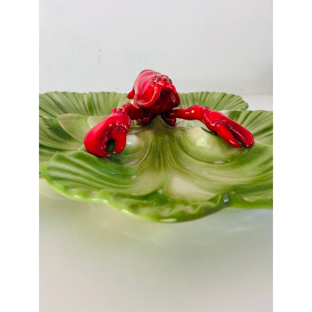 Mid-Century Modern 1950's Brad Keeler California Pottery Large Sectional Lobster Dish/Tray For Sale - Image 3 of 7