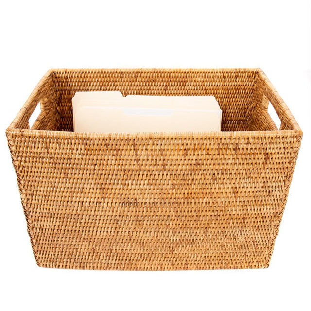 Artifacts Rattan Legal File Storage Box in Honey Brown For Sale In Houston - Image 6 of 8