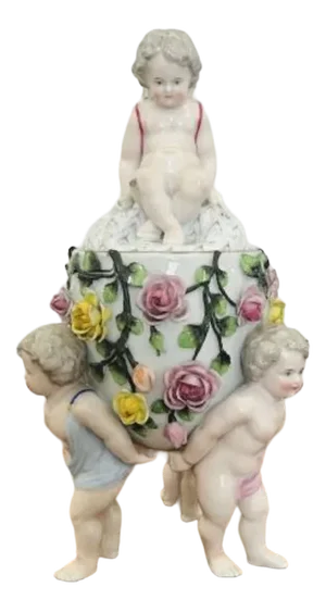 Victorian Continental Porcelain Lidded Vase, 1880s