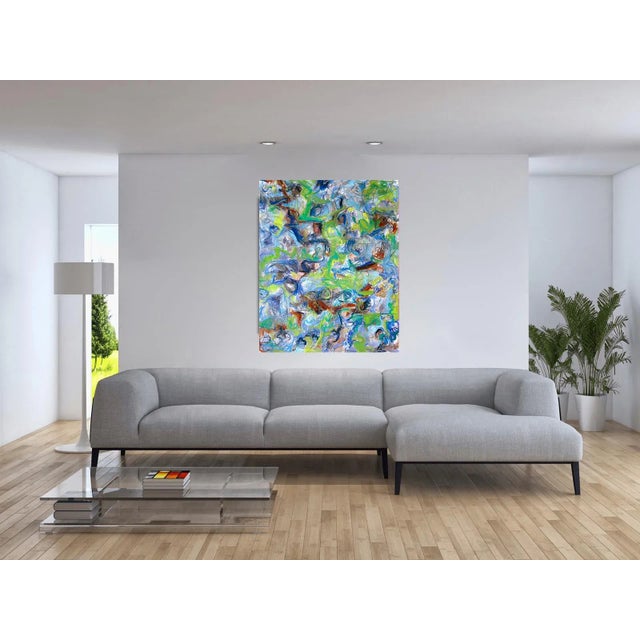 "Amazon" by Trixie Pitts Large Abstract Expressionist Oil Painting For Sale - Image 10 of 12