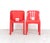 Set of 2 universale red plastic stacking chairs produced by kartell italy, 1960s designed by joe colombo. dimensions:...
