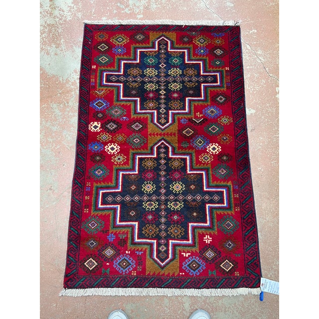 Tribal Afghan Balouch Wool Rug 2’8” X 4’4” For Sale - Image 3 of 6