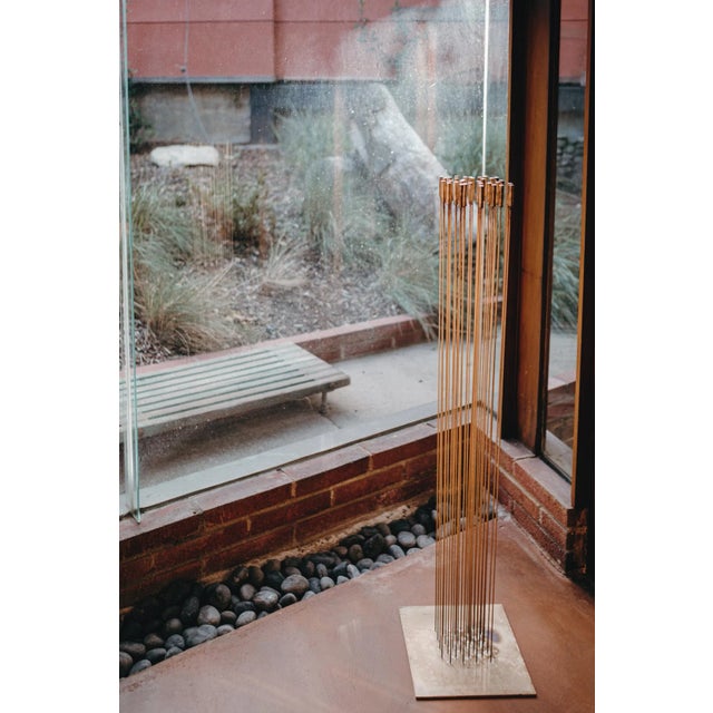Large Bertoia Studios 32-Rod 'Sounding Chess / B-2466' Copper & Brass Sculpture For Sale In Los Angeles - Image 6 of 13
