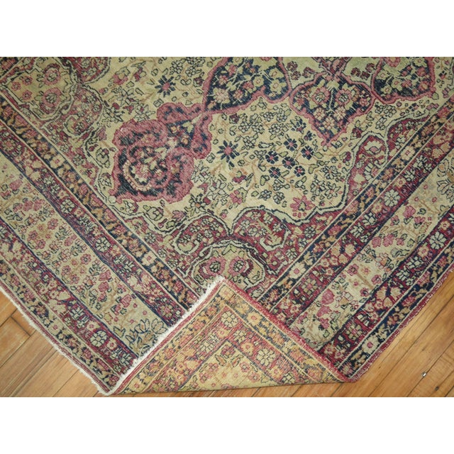 Zabihi Collection Distressed Antique Lavar Kermanshah 19th century Rug - 4' x 6'4" For Sale - Image 9 of 10