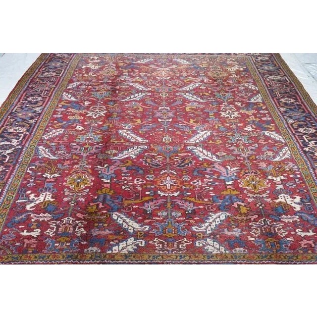 Textile Vintage Heriz Rug 8' x 11'2'' For Sale - Image 7 of 10