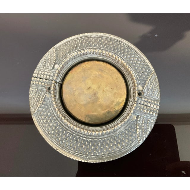 Late 18th Century Antique Tribal Cuff With Brass Container For Sale - Image 5 of 10