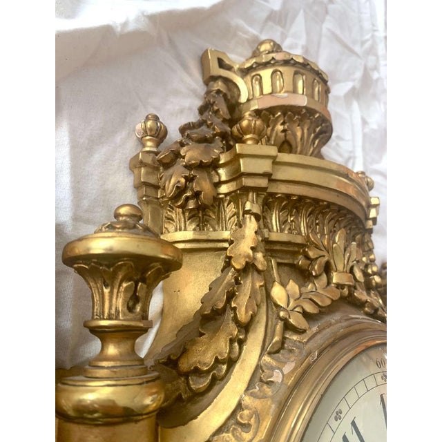 Large Swedish Louis XVI Style Wall Clock, 1949 For Sale - Image 4 of 18