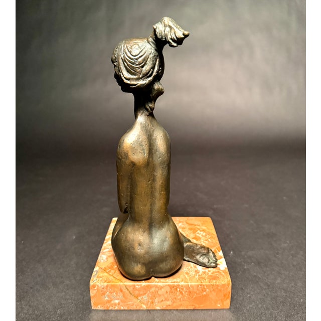 Frido Graziani Bronze Nude Female Seated Figure, Italian Mid Century For Sale - Image 4 of 8