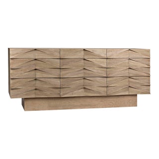NOIR Drake Geometric Sideboard, Washed Walnut For Sale