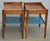 1960s 1960s Jens Risom Design Walnut Wood Leather Side End Tables a Pair 2 For Sale - Image 5 of 16