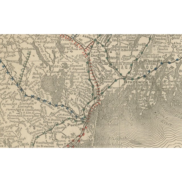 Antique Railroad Map in Pine, 1888 For Sale - Image 10 of 13