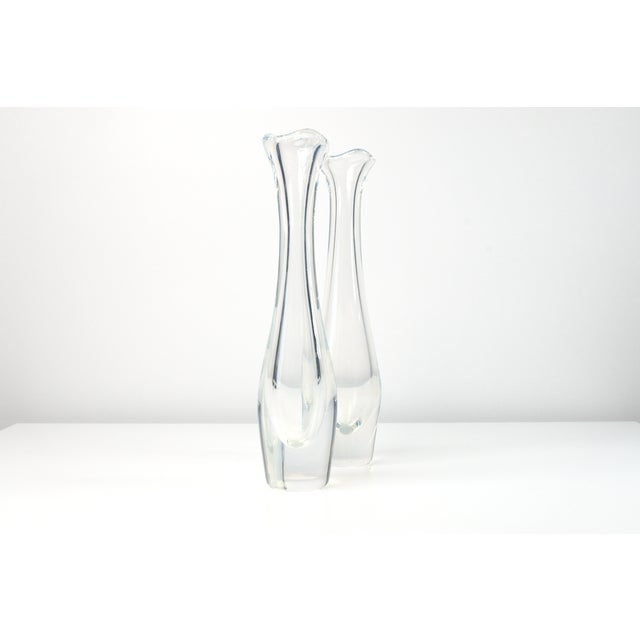 Opaline Glass Selena Vases by Sven Palmqvist for Orrefors, 1950s, Set of 2 For Sale - Image 9 of 11