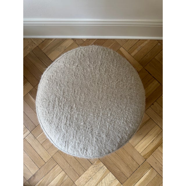 2020s Handcrafted Oak Ottoman With Bouclé Upholstery For Sale - Image 5 of 5