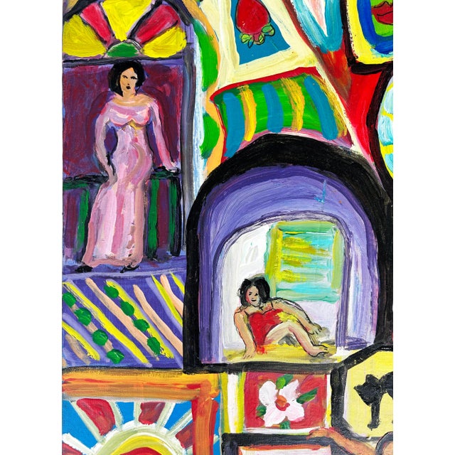 1980s Vintage Abstract Painting, Cuban American Artist Gloria Allison, Signed For Sale - Image 5 of 7