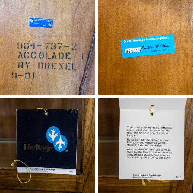 Late 20th Century Campaign Style Oak Curio Cabinet by Drexel Heritage Accolade II Collection For Sale - Image 15 of 18