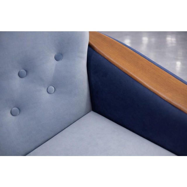 Mid-Century Scandinavian Modern Blue Velvet Living Room Set from Holm Fabriker AB, 1960s, Set of 2 For Sale - Image 12 of 18