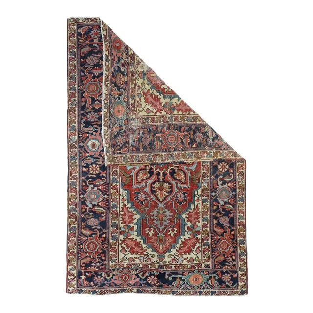 Antique Serapi Rug 4'5'' x 6'9'' For Sale - Image 4 of 9