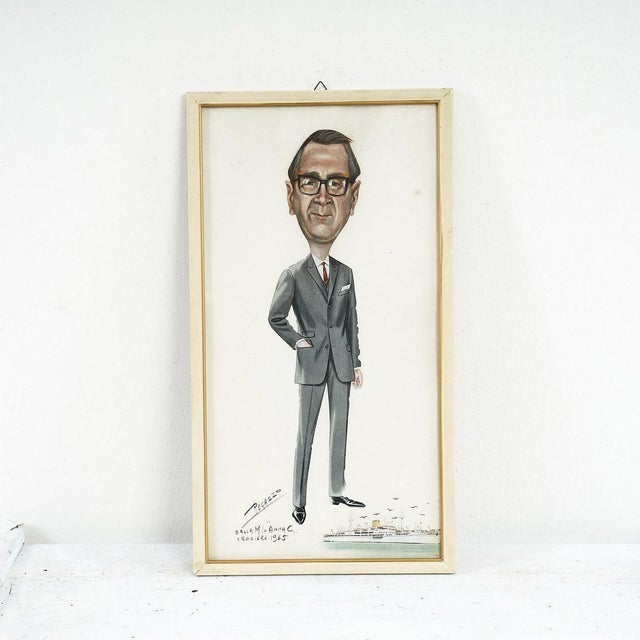 Regazzo, Caricature, 1965, Ink on Paper For Sale - Image 5 of 5
