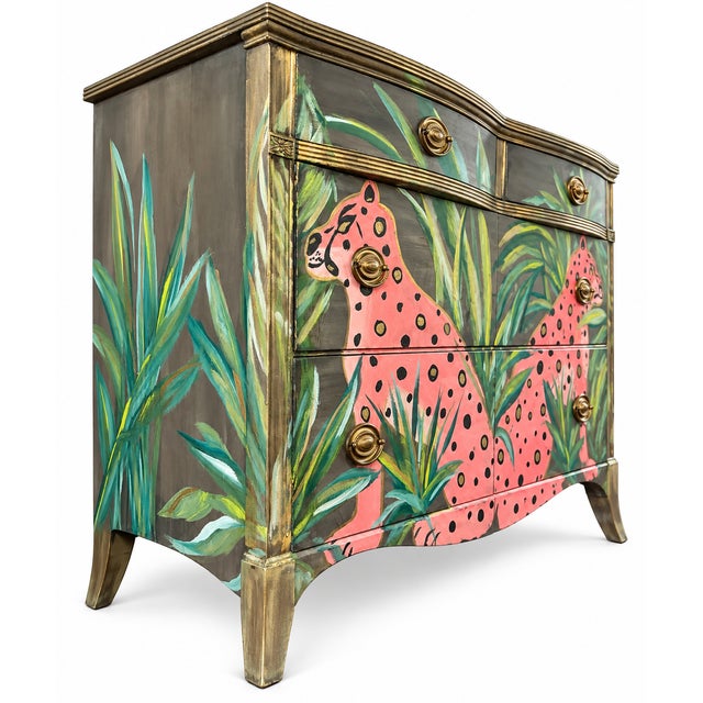 Part vintage furniture, part original artwork, this one-of-a-kind chest of drawers was transformed by contemporary artist...