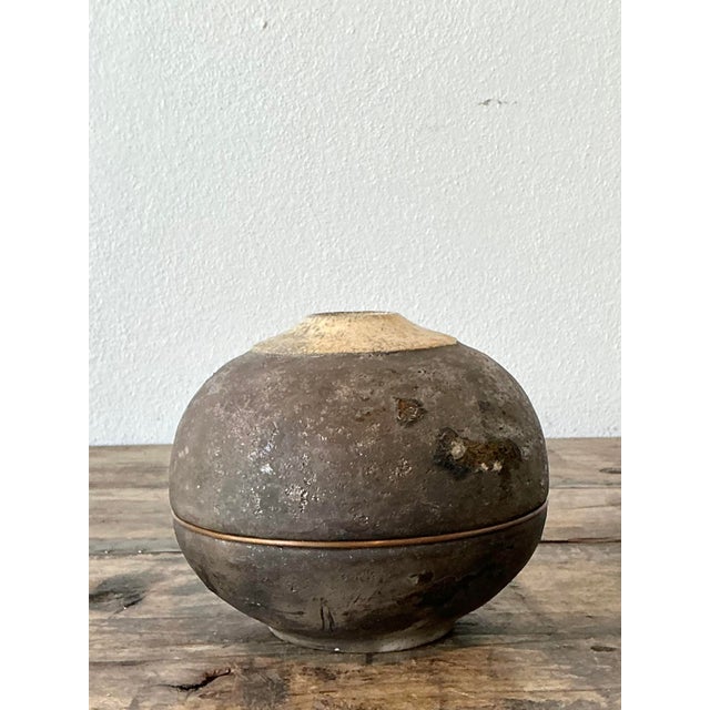 Mid-Century Modern Vintage Original Studio Pottery Lunar Vase For Sale - Image 3 of 12