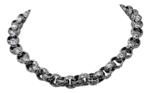 Vintage 1950s Signed Napier Silvertone "Hammered" Link Chain Necklace