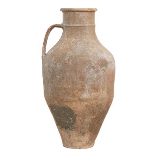Tall Antique French Rustic Terracotta Jar For Sale