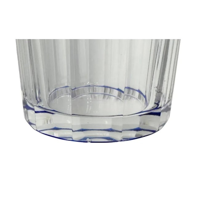 Vintage Set of 3 Val St. Lambert Danse De Flore Cobalt Crystal Tumblers For Sale - Image 10 of 12