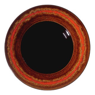 Orange Rimmed Ethnic Stoneware Plate from Gabriel, 1960s For Sale