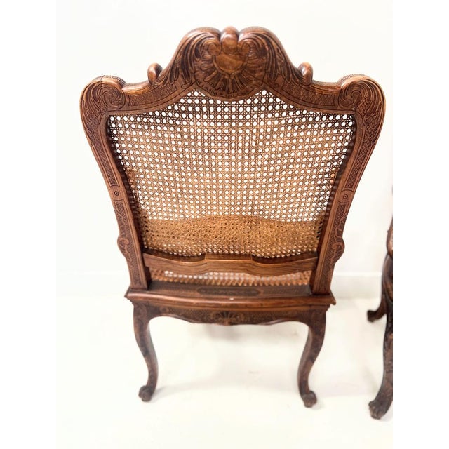 Wood Regency Style Armchairs in Natural Wood, 1800s, Set of 2 For Sale - Image 7 of 18