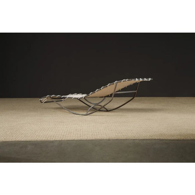Mid-Century Modern Walter Lamb for Brown Jordan Bronze 'Waikiki' Rocking Chaise, 1960s, New Canvas For Sale - Image 3 of 18