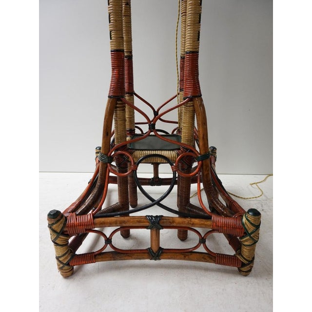 Art Nouveau Rattan Wicker Floor Lamp, 1890s For Sale - Image 10 of 18