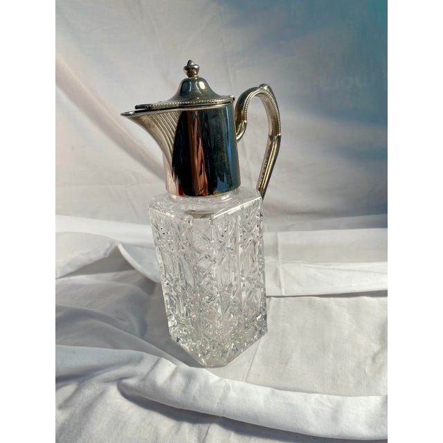 Antique Edwardian English Cut Glass Claret Jug For Sale - Image 4 of 8