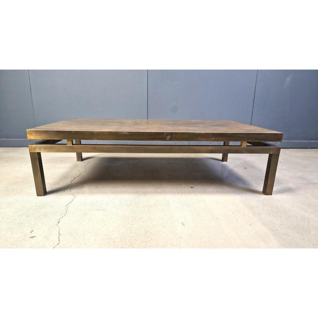 Vintage Etched Brass Coffee Table from Willy Daro, 1970s For Sale - Image 9 of 13