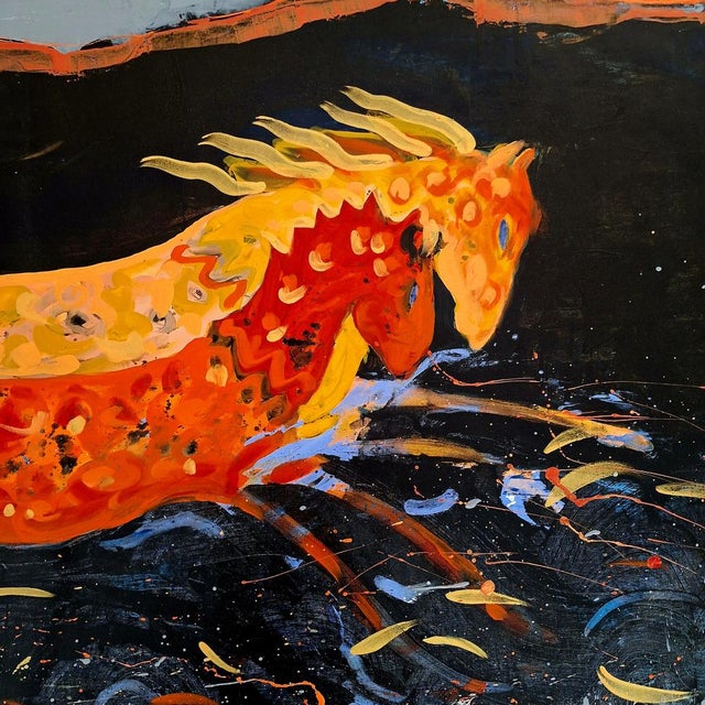 Early 21st Century Monika Rossa, Horses, 2026, Oil on Canvas For Sale - Image 5 of 7