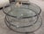 Modern Restoration Hardware Round Glass Top Coffee Table For Sale - Image 3 of 4