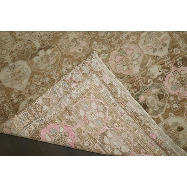 Persian Vintage Persian Brown Pink Carpet - 4'8" x 9'2" For Sale - Image 3 of 8