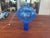 Blenko 1970s Blenko Blue Crackle Glass Hummingbird Feeder With Stopper - Rare For Sale - Image 4 of 9