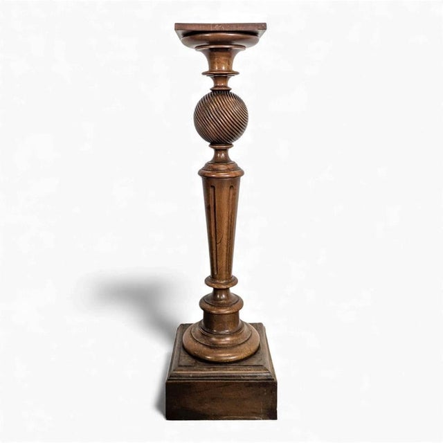 Side Table with Carved Walnut Ball For Sale - Image 6 of 6