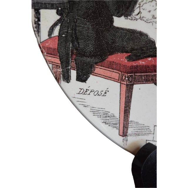 Early 20th Century Boch Frères "Le Dimanche Mondain" Decorative Plate For Sale - Image 5 of 9