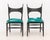 Pair of Edward Wormley for Dunbar "Antler" Chairs, each with ebonized wood frame and green silk upholstery. 36" H x 19" W...