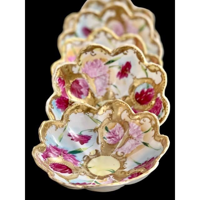 Vintage Hand Painted and Guilded Tulip Shaped Bowls Set of 6 Chairish