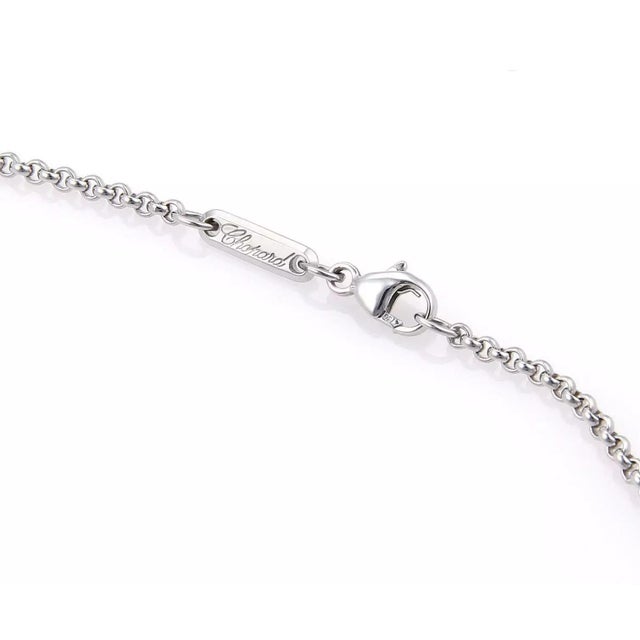 Contemporary Chopard 18k White Gold 3.5mm Rolo Link Chain 17" Long For Sale - Image 3 of 3