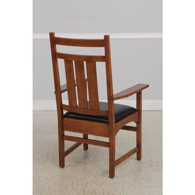 Set of 6 Stickley Harvey Ellis Mission Oak Dining Chairs For Sale In Philadelphia - Image 6 of 16
