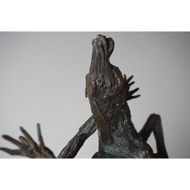 Copper Fernando Mario Paonessa, Horse Sculpture, 1980s, Bronze and Travertine For Sale - Image 8 of 13