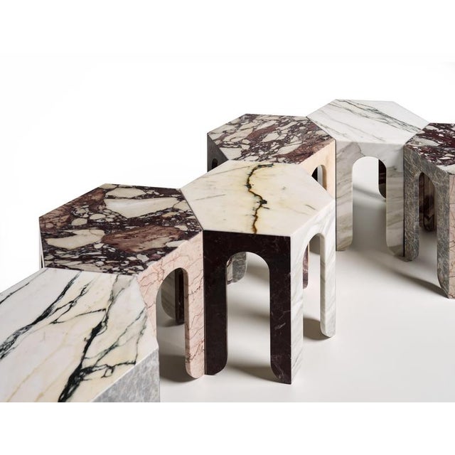Sesto TSCL Hexagonal Coffee Table in Various Marbles by Bufalini Marmi For Sale - Image 6 of 11