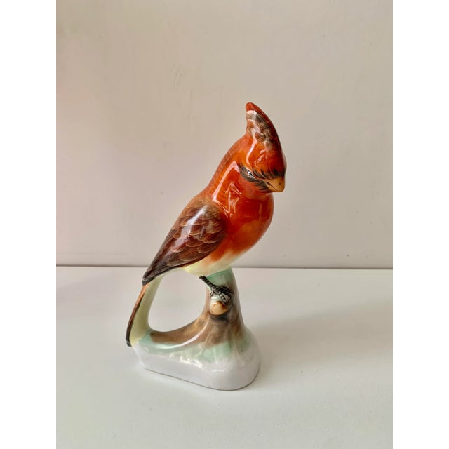 Vintage Rust Hand Painted Majolica Parrot on a Branch Figure For Sale In San Diego - Image 6 of 6