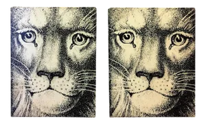 1960s Piero Fornasetti Lion Face Bookends - a Pair