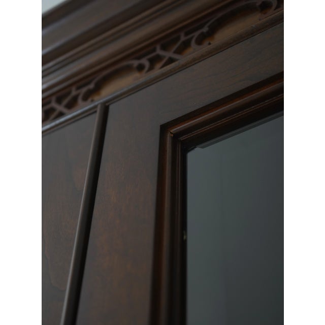 Stickley Beveled Glass Cherry Breakfront China Cabinet For Sale - Image 16 of 18