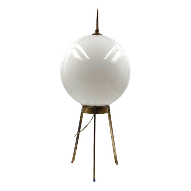 Mid-Century Tripod Brass Table Lamp, 1950s For Sale